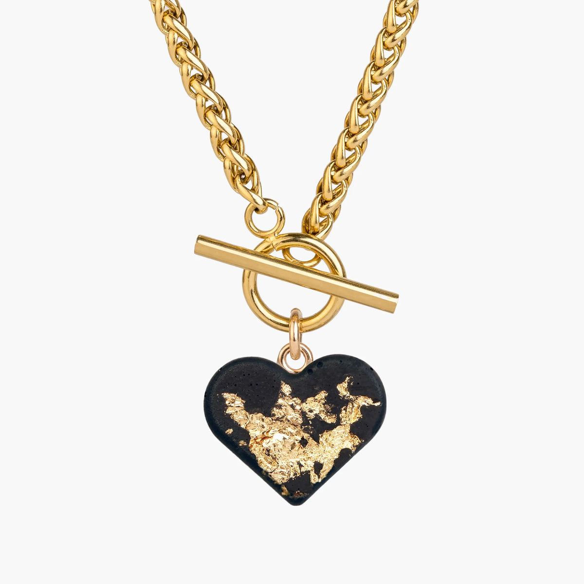 Heart Necklace AMY | Black Gold