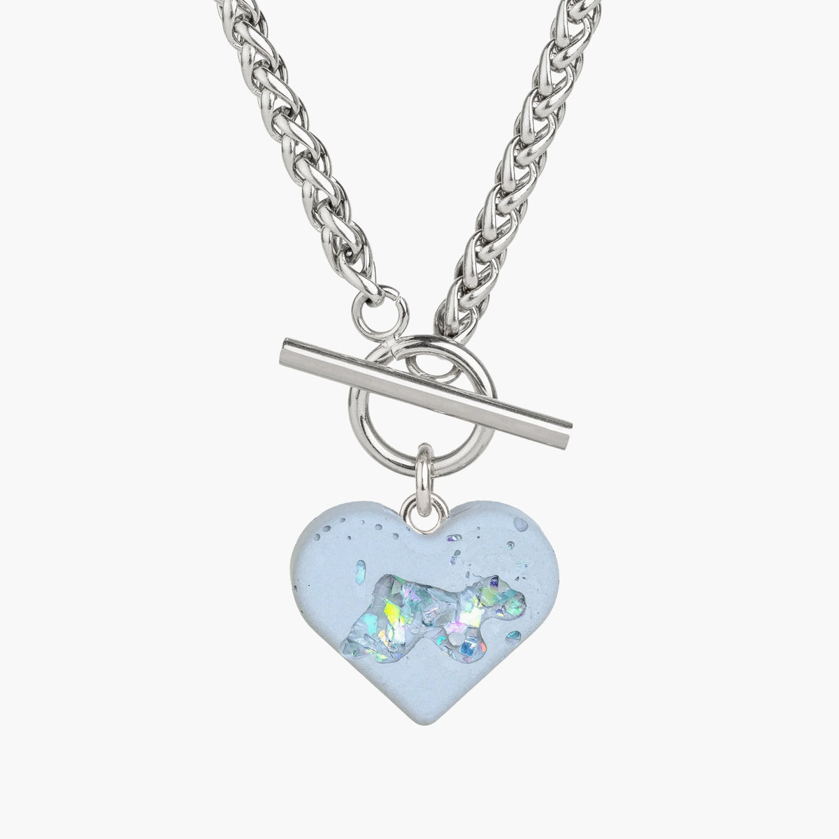 Heart Necklace AMY | Blue Crystal Silver