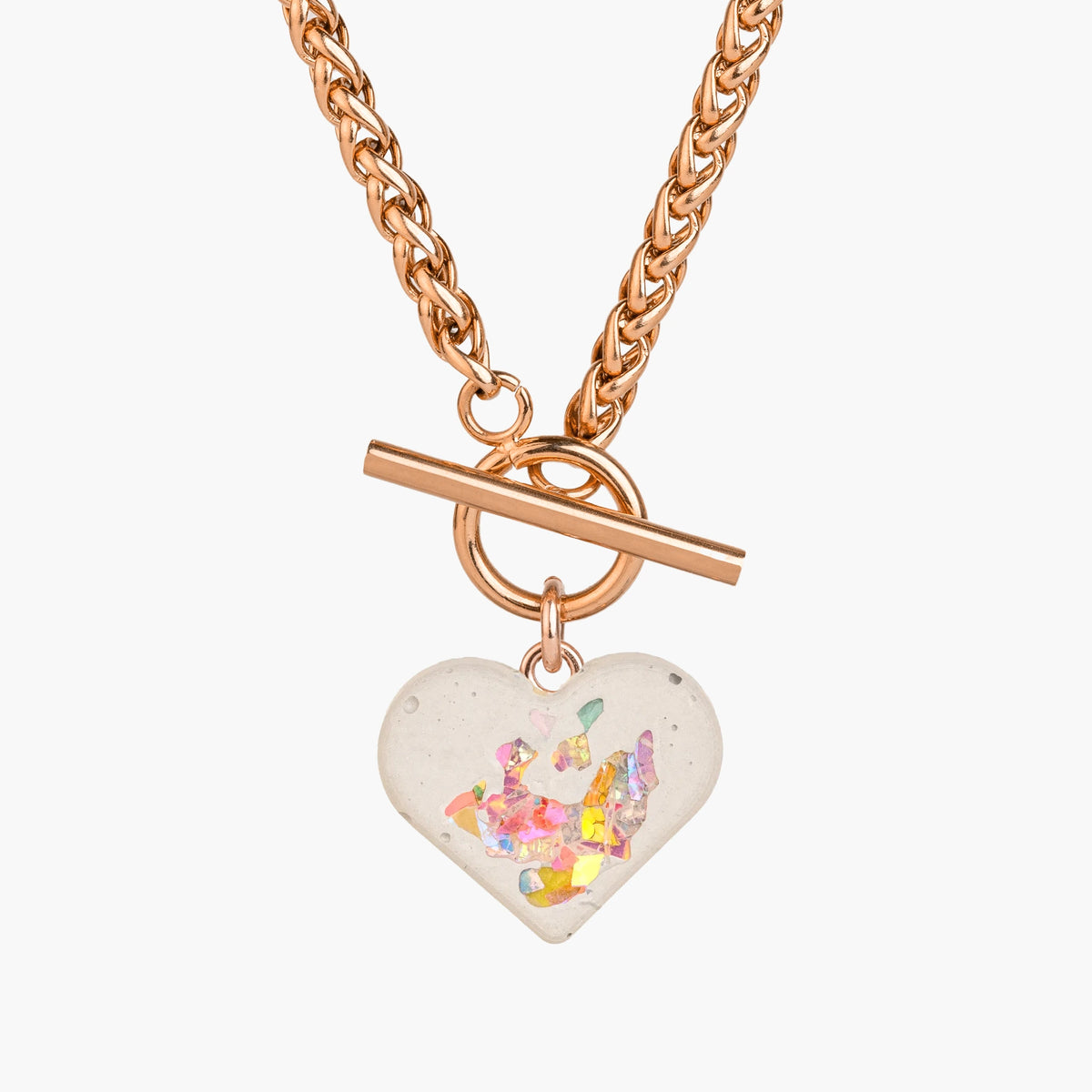 Heart Necklace AMY | Sand Crystal Rose