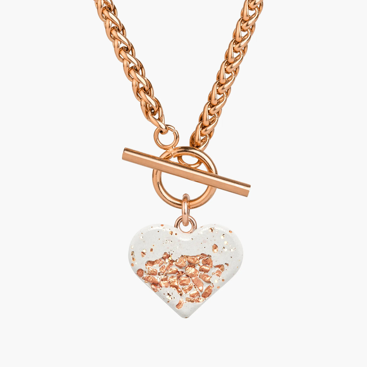 Heart Necklace AMY | White Rose