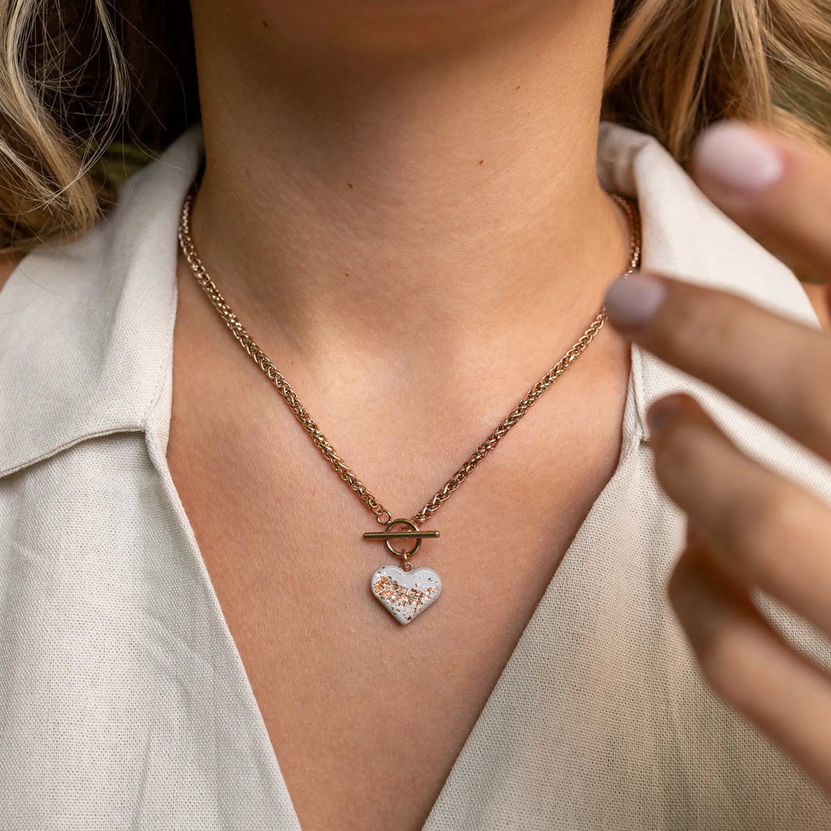 Heart Necklace AMY | Grey Rose