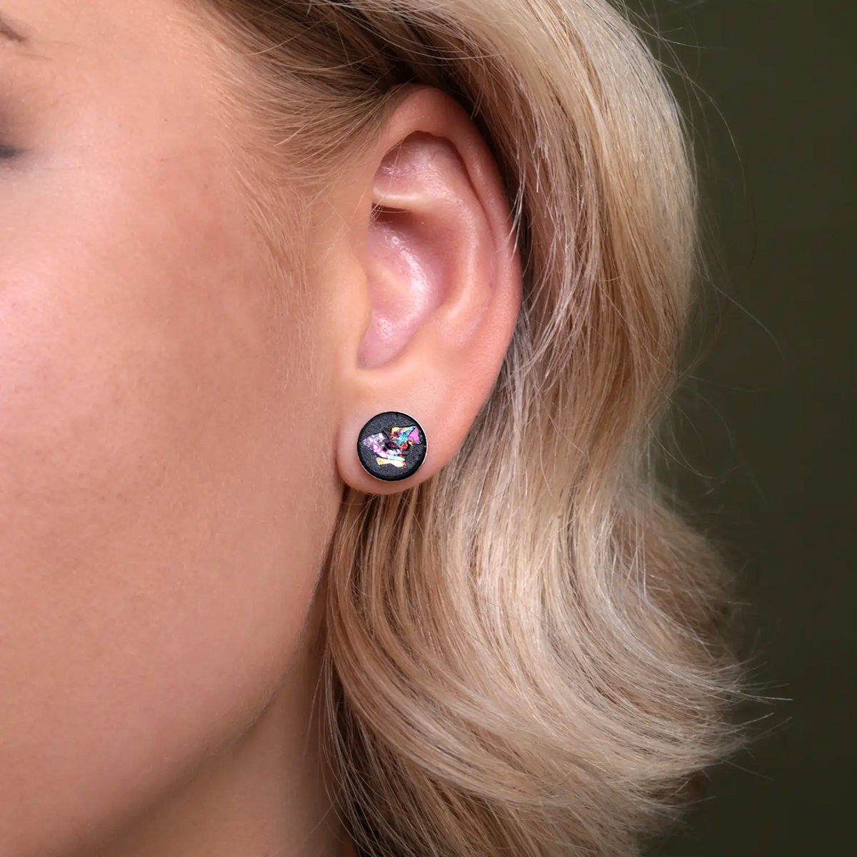 Stud earrings TARA | Black Crystal