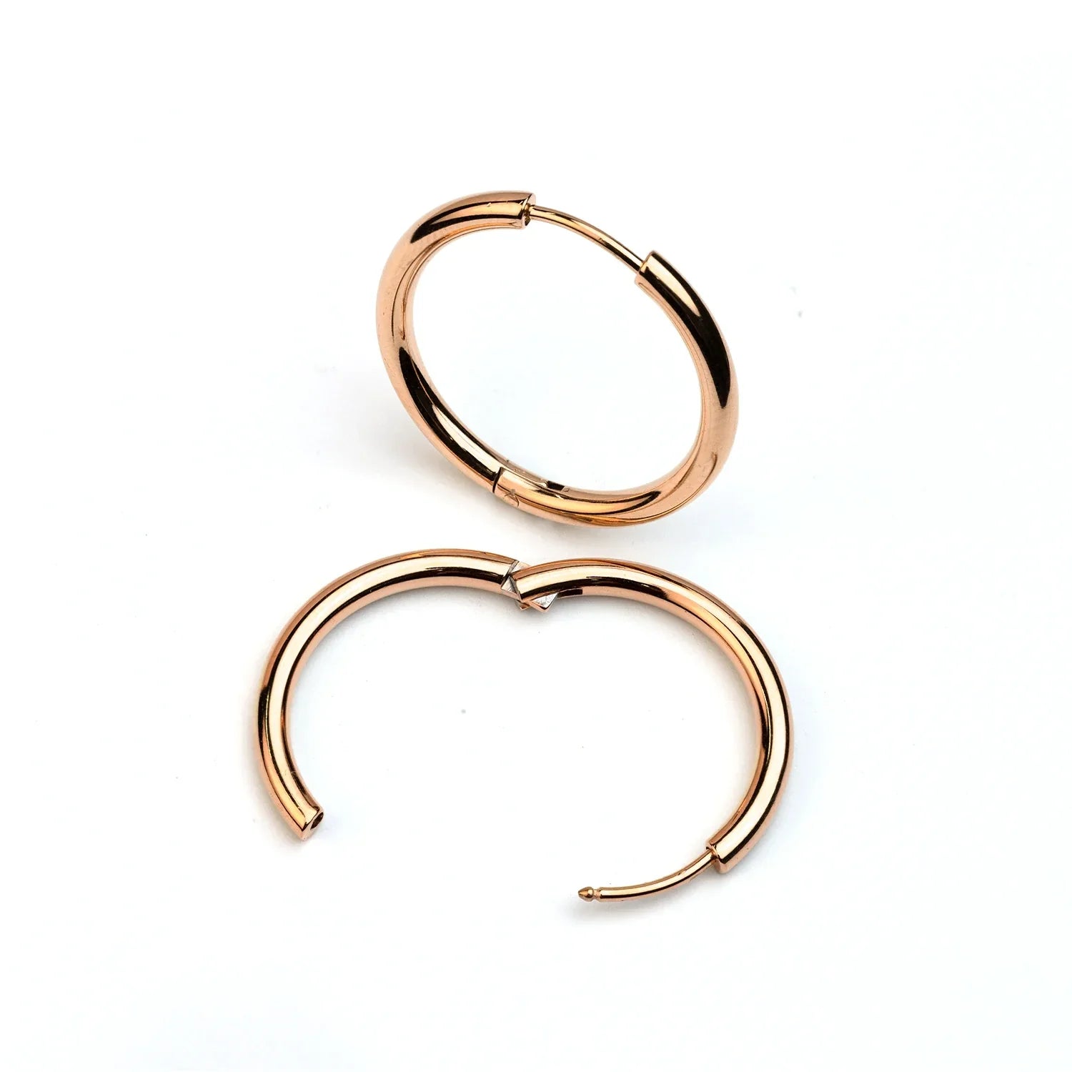 Mix & Match hoop earrings stainless steel 1" | Rose gold