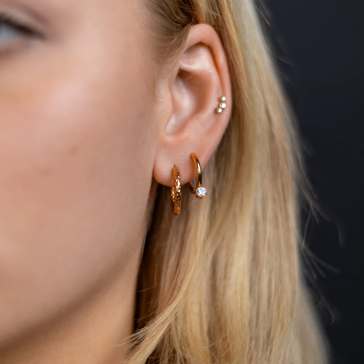 Hoop earrings BLING | Rose gold