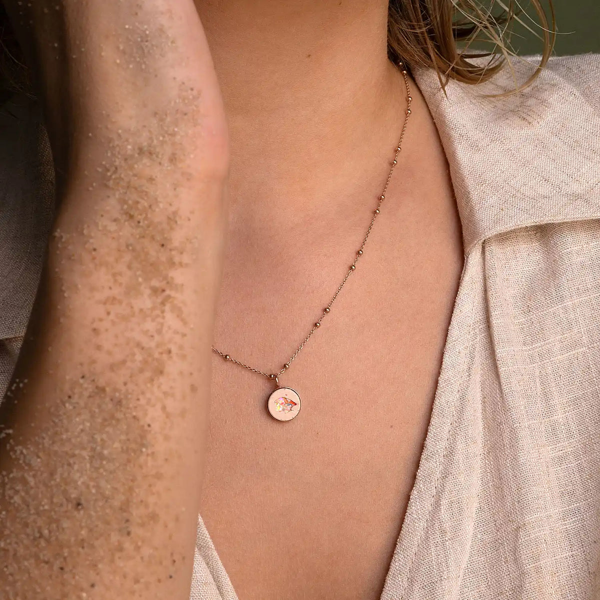 Necklace ELLA | Sand Crystal Rose 