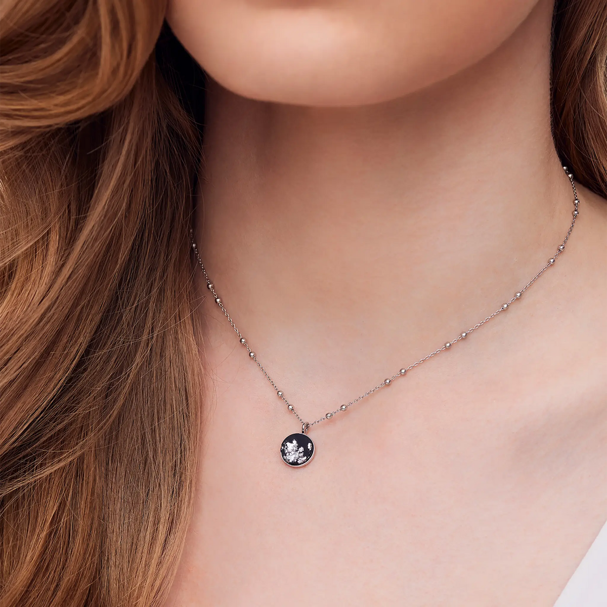 Necklace ELLA | Black Silver