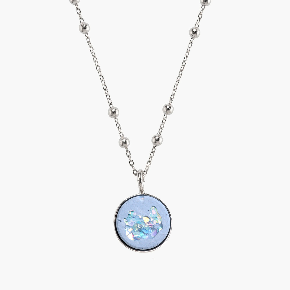 Necklace ELLA | 20" | Blue Crystal Silver