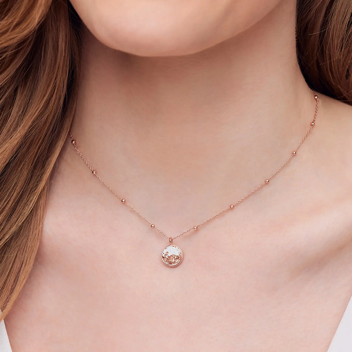 Necklace ELLA | 20" | White Rose