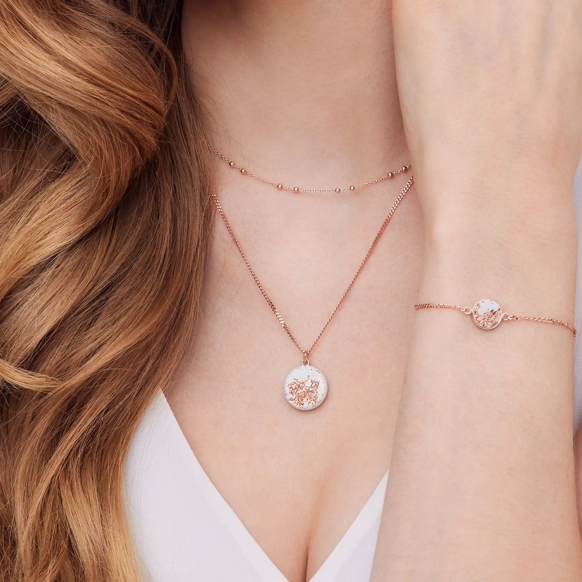 Necklace MARY | White Rose