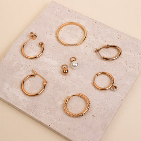Hoop earrings BULLET | Rose gold