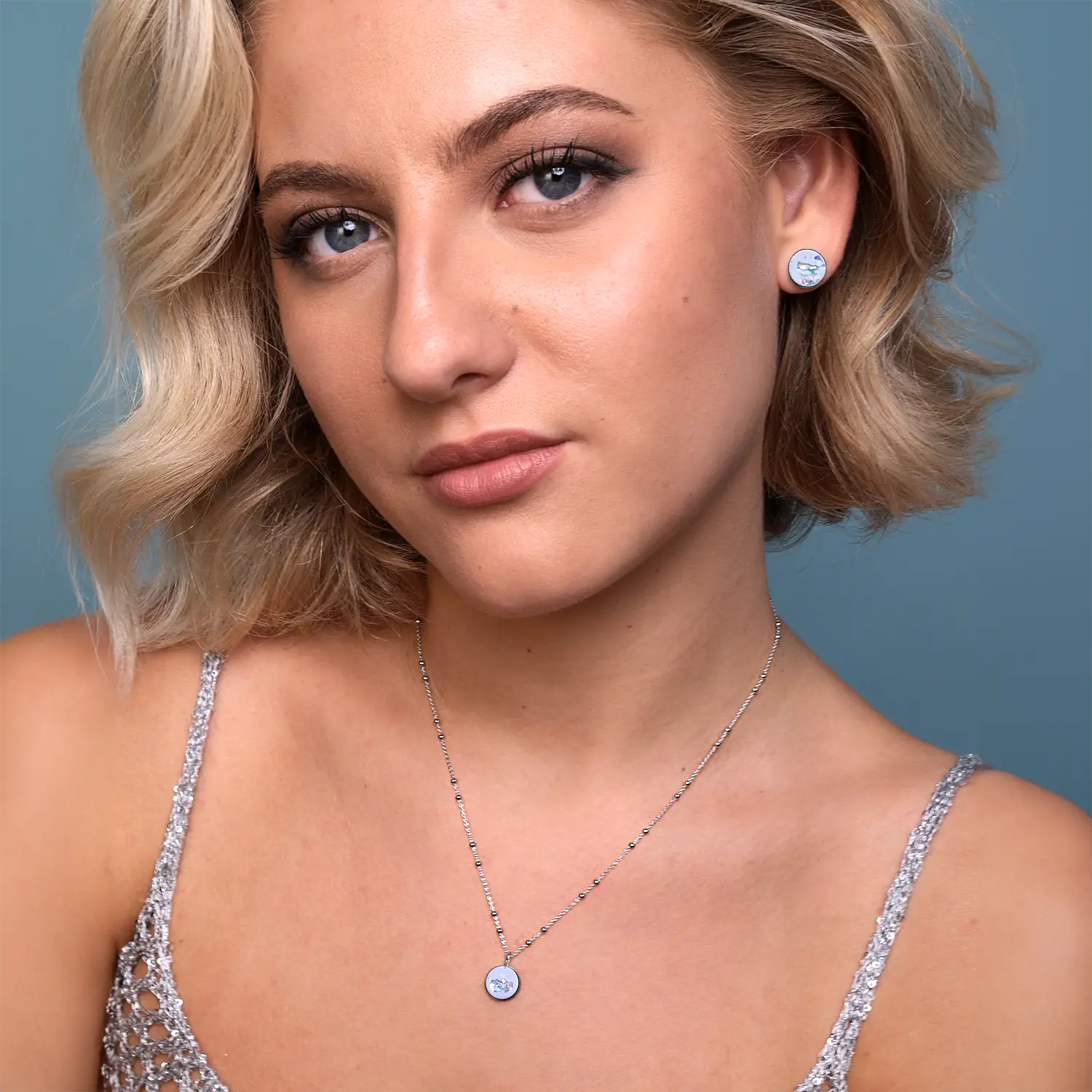 Halskette ELLA | Blue Crystal Silver