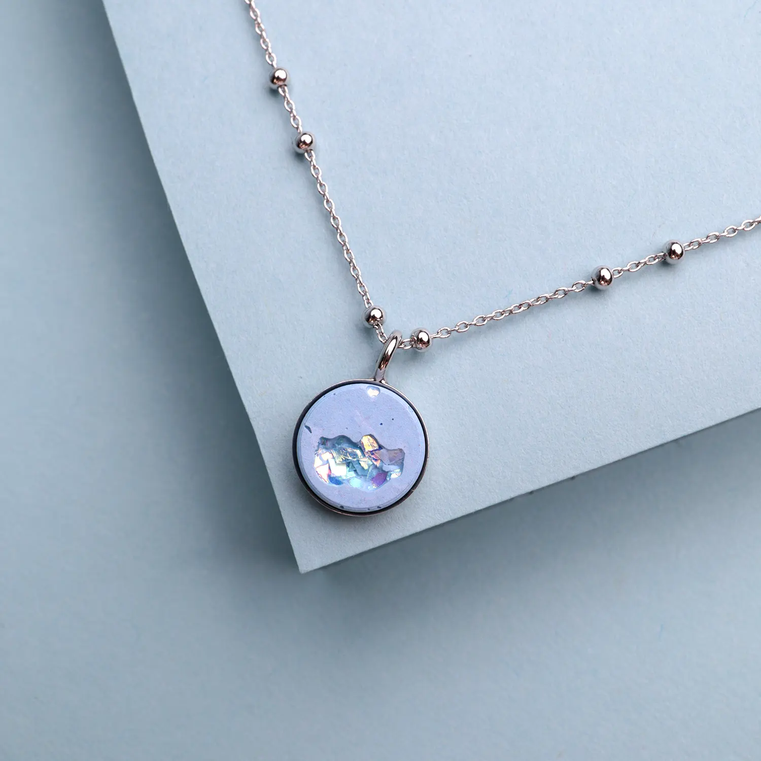 Necklace Ella | Blue Crystal Silver