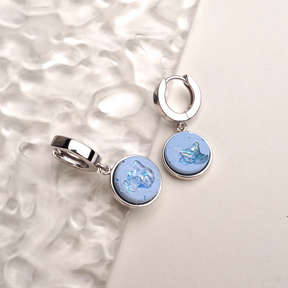 Hoop Earrings AVA | Blue Crystal Silver