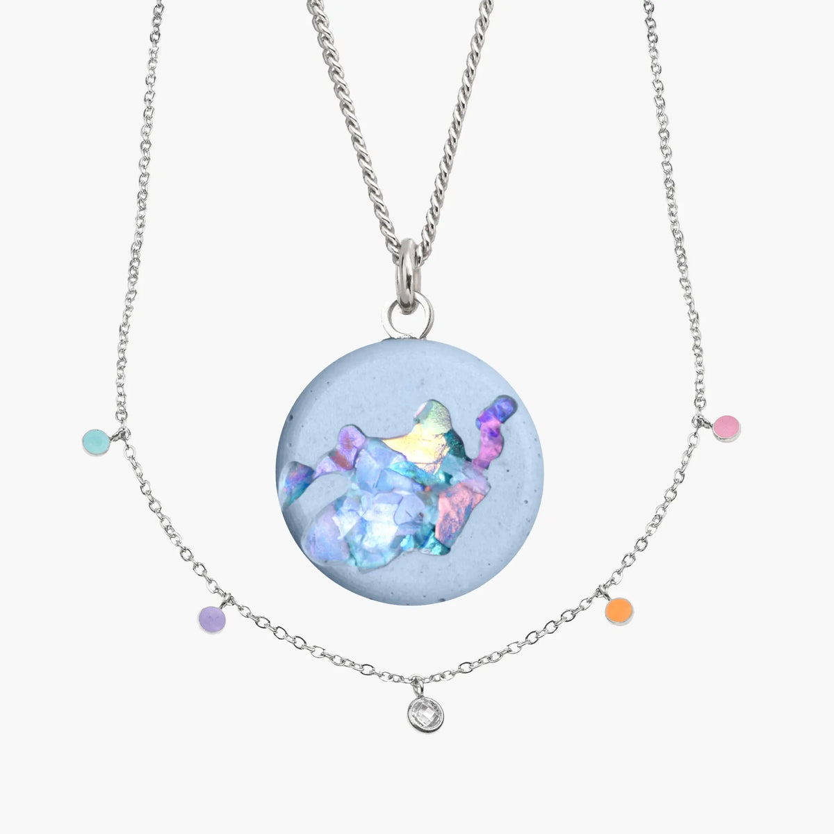Halskette MARY & DROPS | Blue Crystal Silver