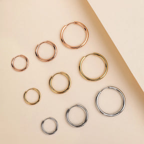 Mix & Match hoop earrings stainless steel 1" | Rose gold