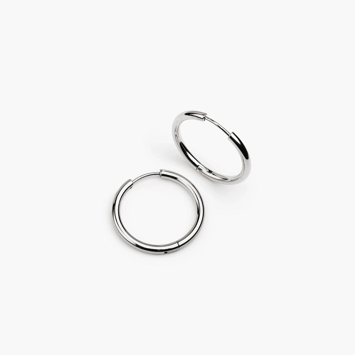 Mix & Match Hoop Earrings Stainless Steel 1" | Silver