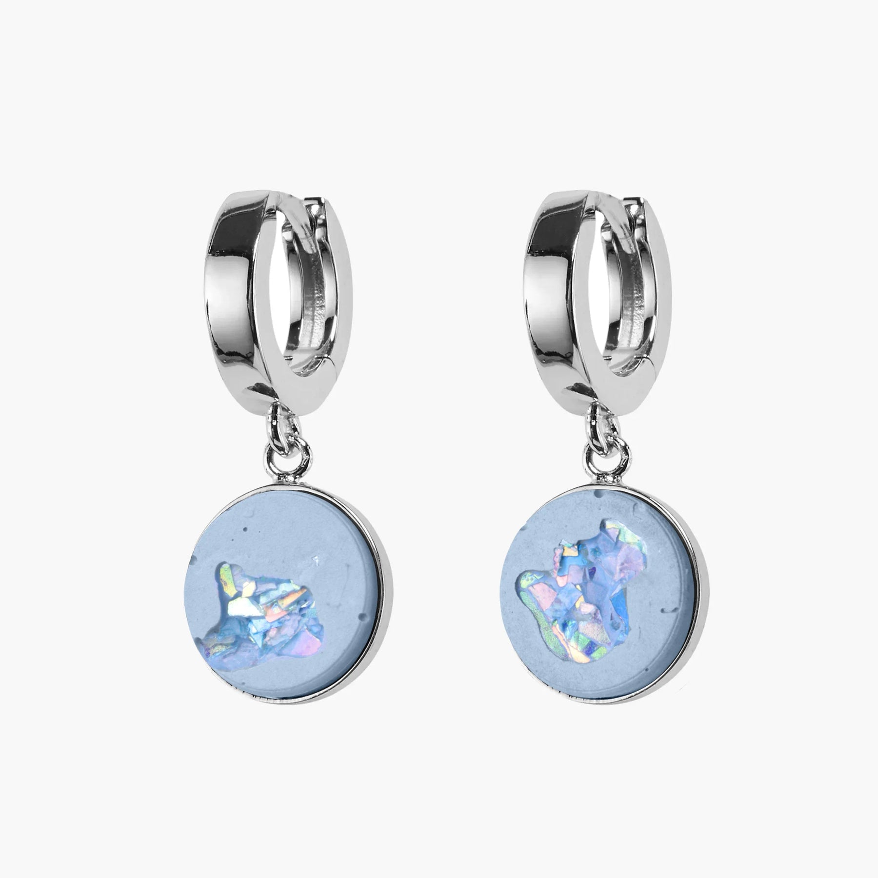 Hoop Earrings AVA | Blue Crystal Silver