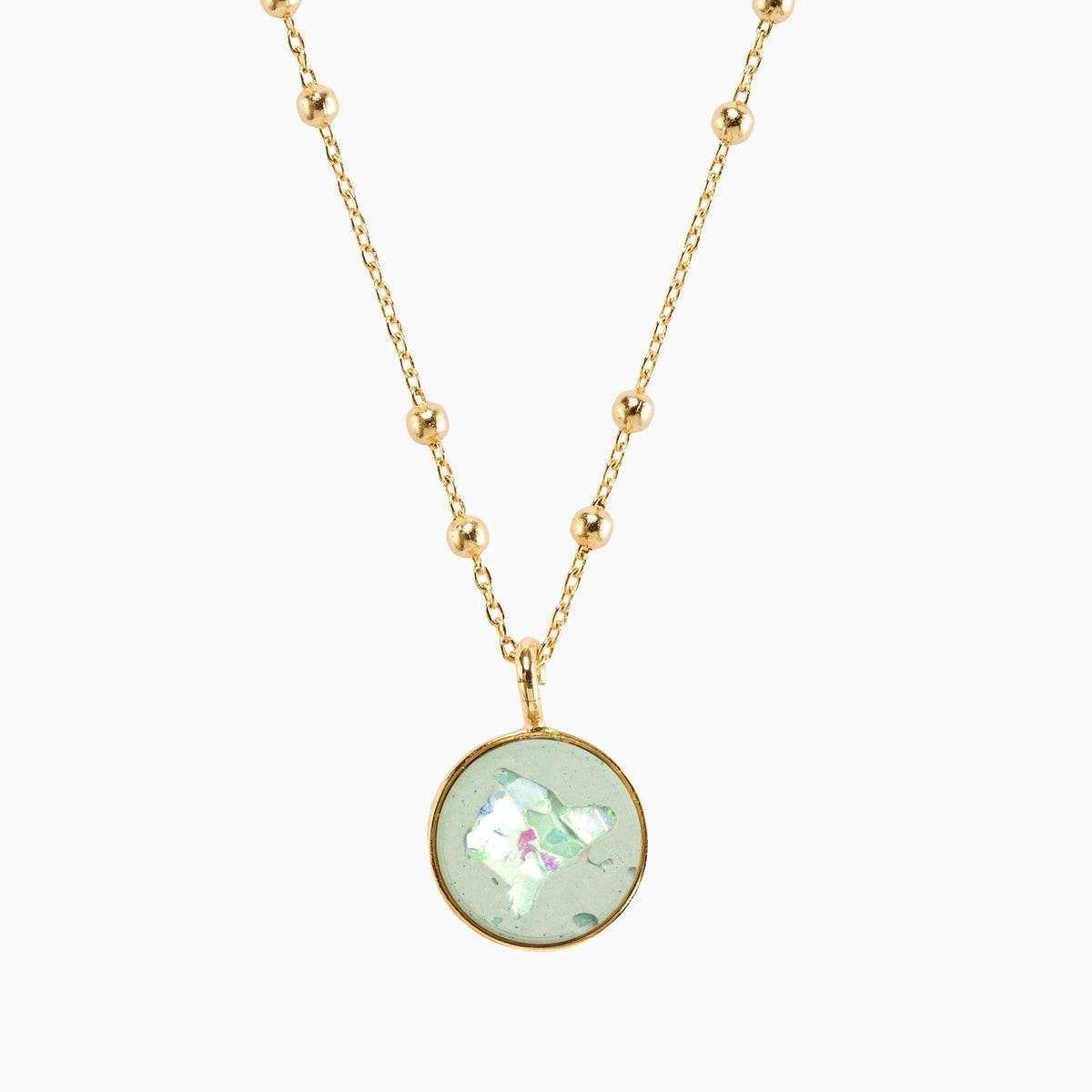 Necklace ELLA | 20" | Pistachio Crystal Gold