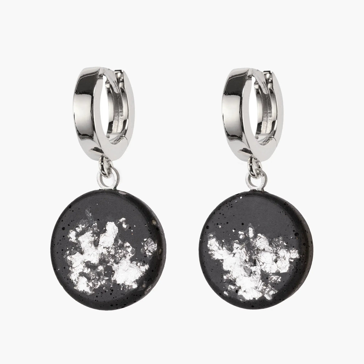 Hoop Earrings IVA | Black Silver
