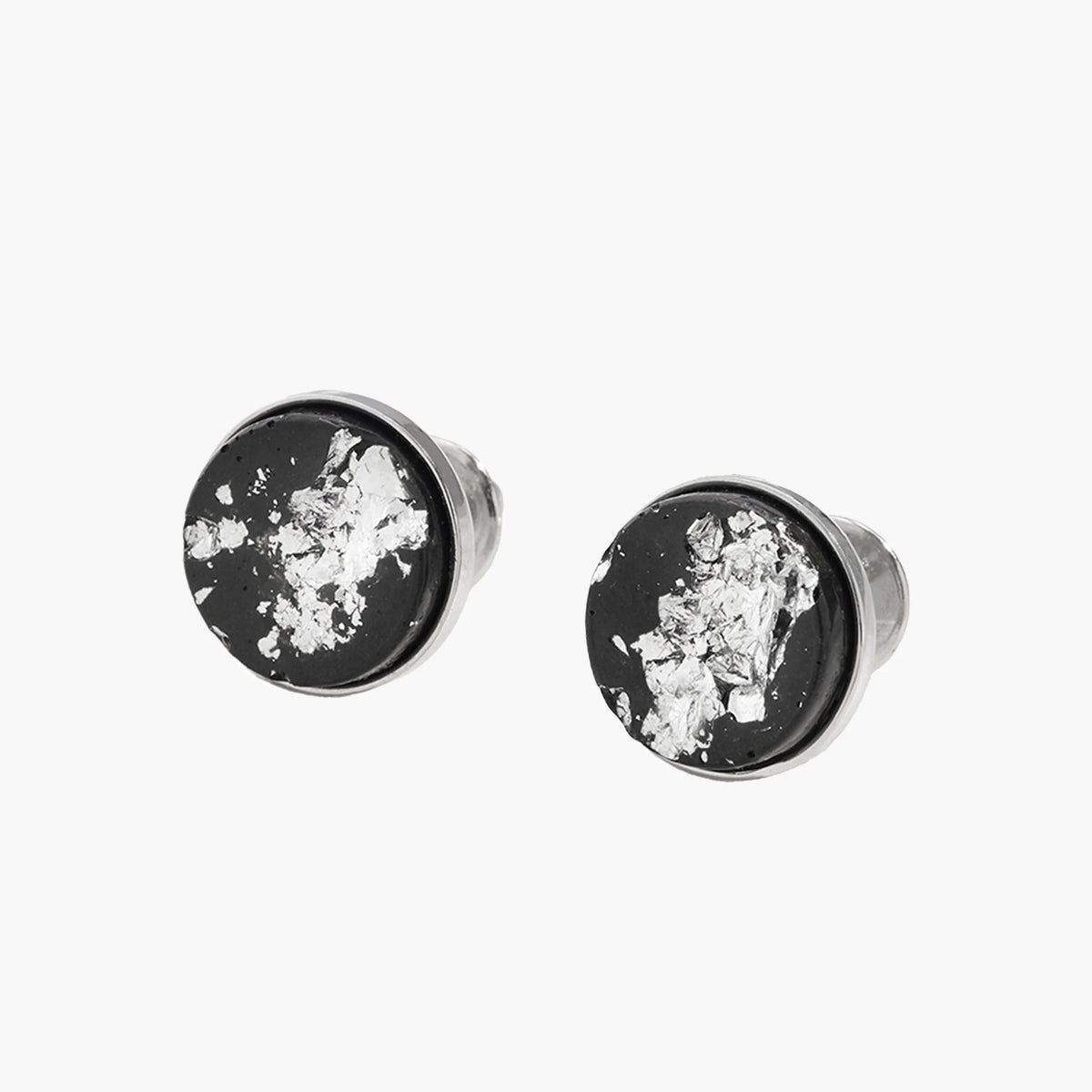 Stud earrings TARA | Black Silver