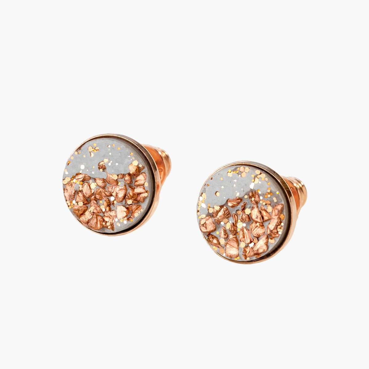 Stud Earrings TARA | Grey Rose