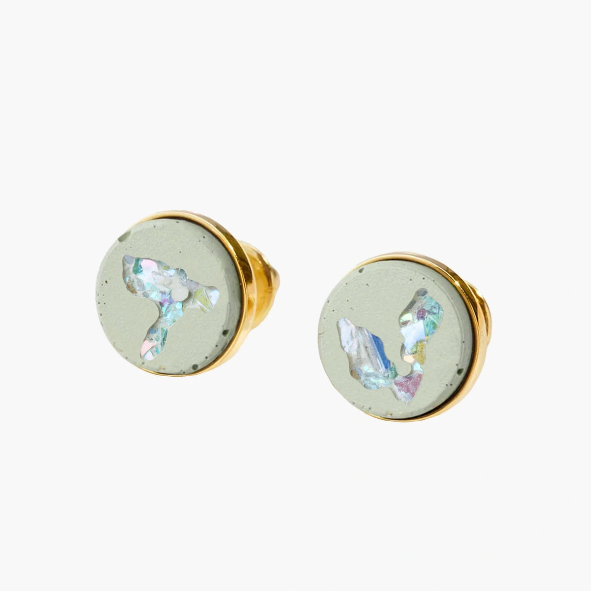 Stud Earrings TARA | Pistachio Crystal Gold