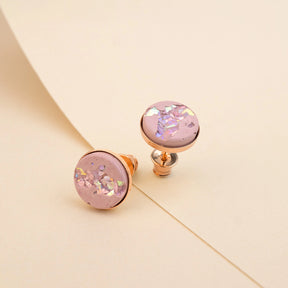 Stud Earrings TARA | Pink Crystal