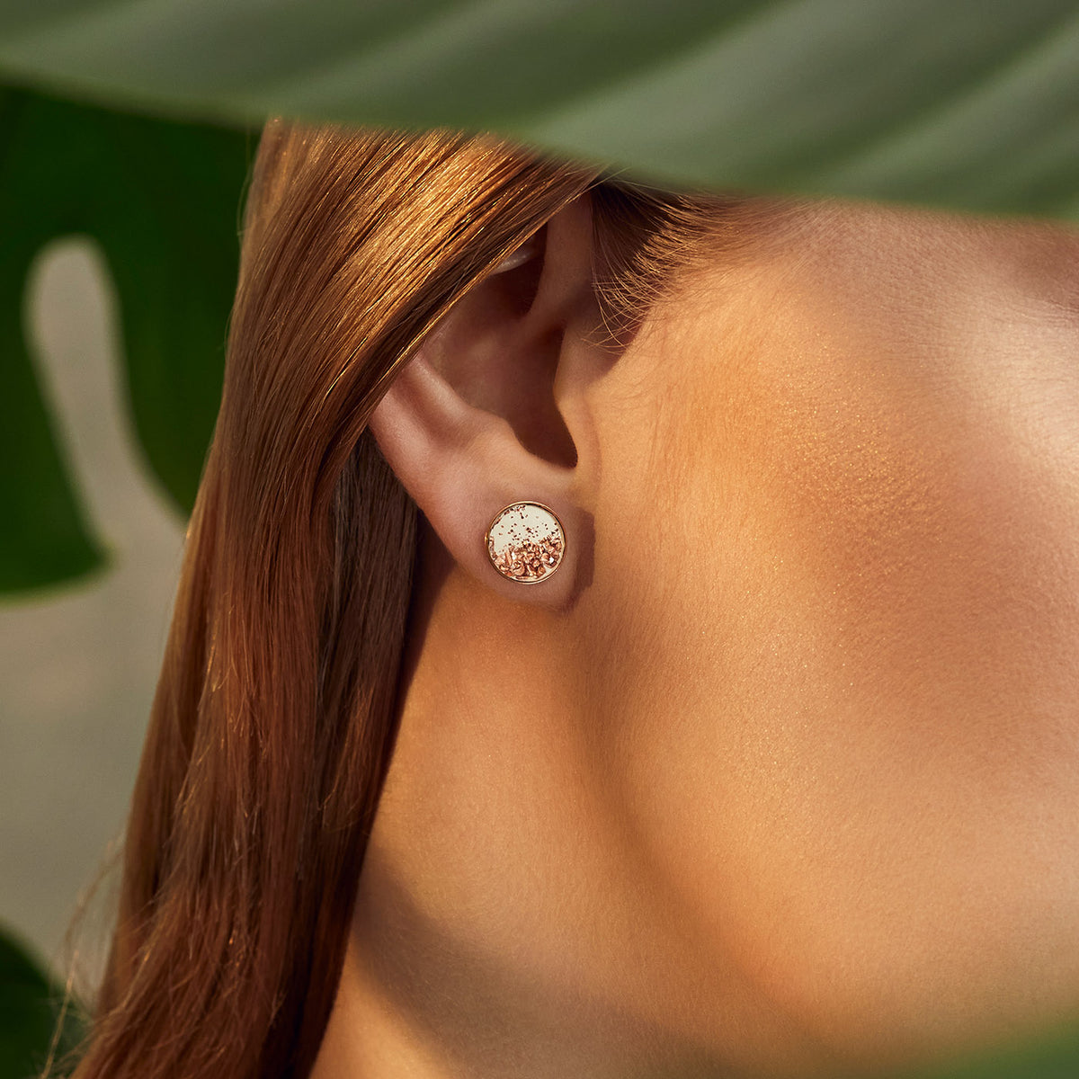 Stud earrings TARA | White Rose