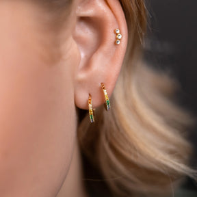 Hoop earrings COLORFUL | gold
