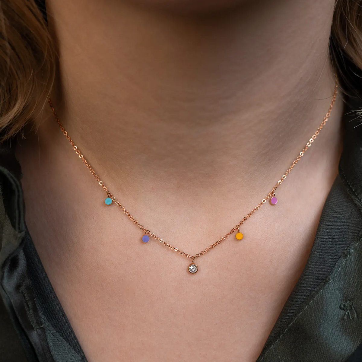 Necklace DROPS | 15" | Rose Gold