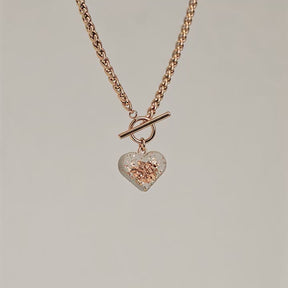 Heart Necklace AMY | 20" | Grey Rose